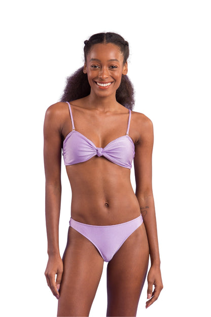 Model Front: Rio De Sol Two Piece Swimwear Set Shimmer-Harmonia Bandeau-Joy Essential