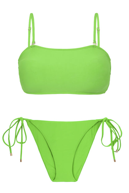 Product Front: Rio De Sol Two Piece Swimwear Set Lemon Bandeau-Reto Ibiza-Comfy