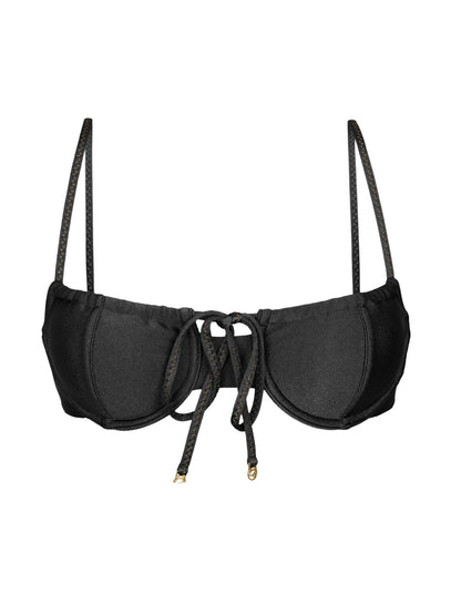 Product Front: Rio De Sol Bikini Tops Top Shimmer-Black Balconet-Tie
