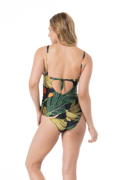 Model Back: Lua Morena One Piece Swimsuits Maio Meia-Taca Caju