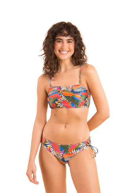Model Front: Rio De Sol Two Piece Swimwear Set Jungle Bandeau-Reto Madrid