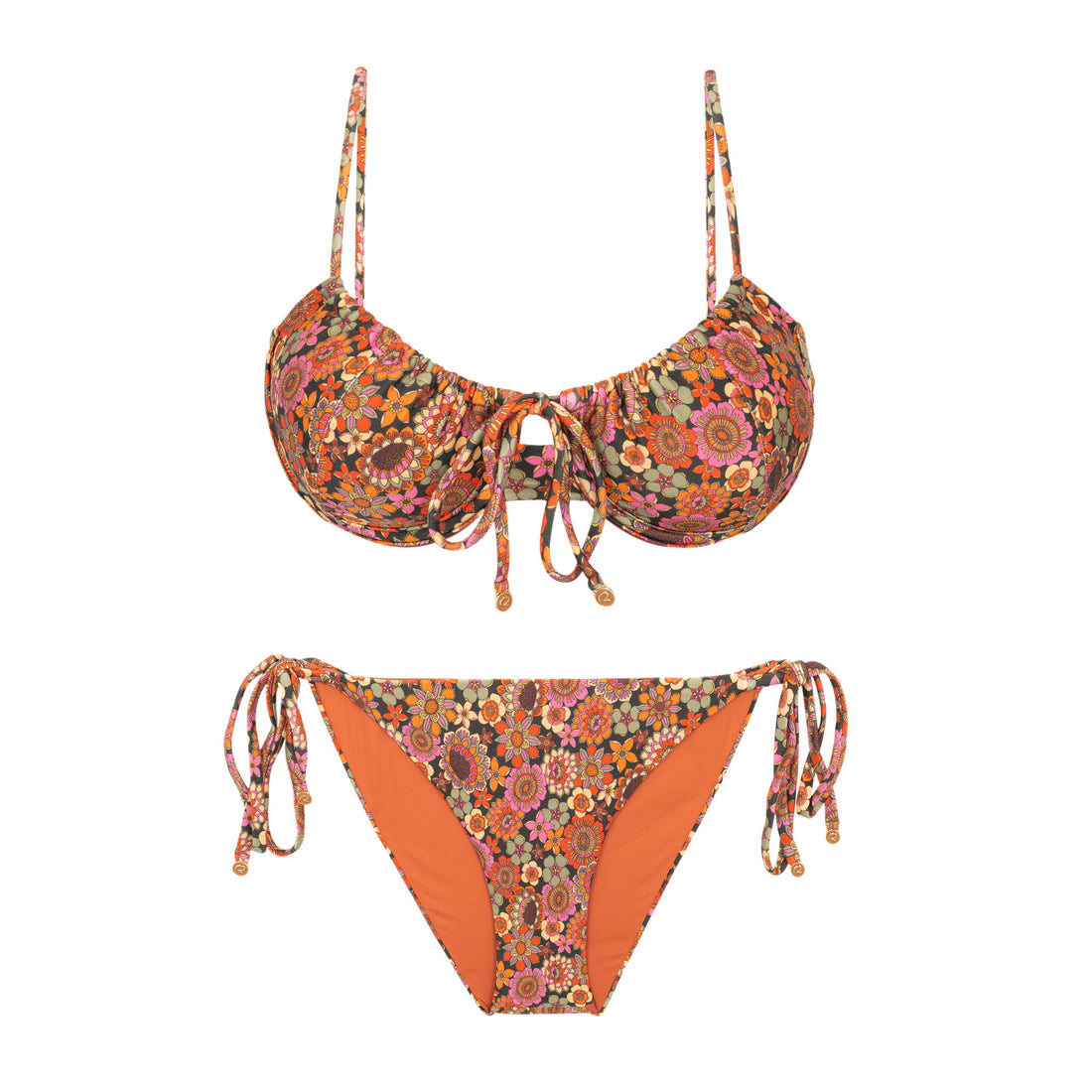 Product Front: Rio De Sol Two Piece Swimwear Set Bouquet Balconet-Tie Ibiza-Comfy