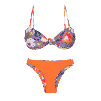Product Back: Rio De Sol Two Piece Swimwear Set Garden-Flower Bandeau-Joy Essential