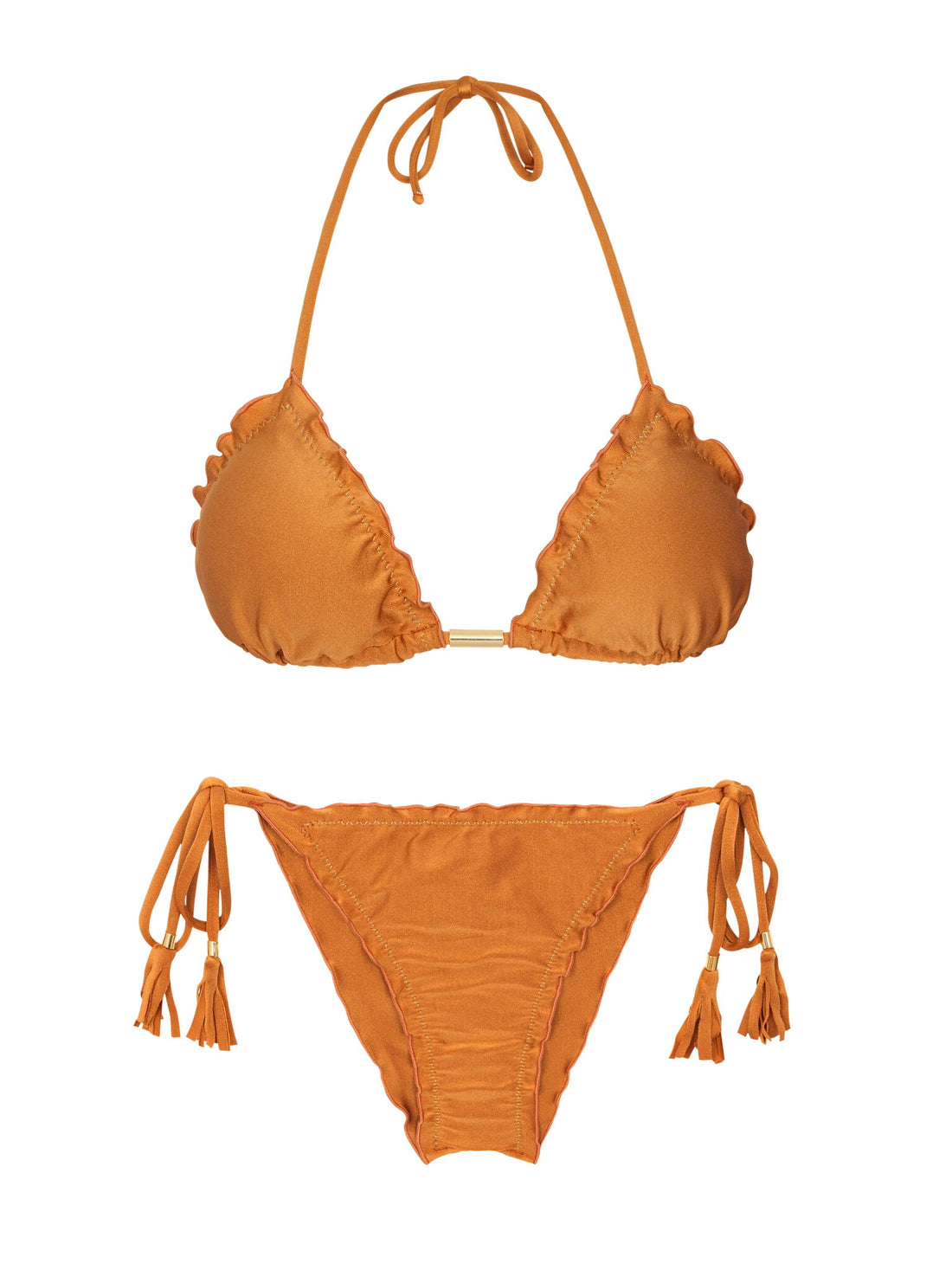 Product Front: Rio De Sol Two Piece Swimwear Set Shimmer-Nocciola Frufru