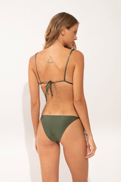 Model Back: Rio De Sol Bikini Bottoms Bottom Shimmer-Croco Ibiza-Comfy-Gold