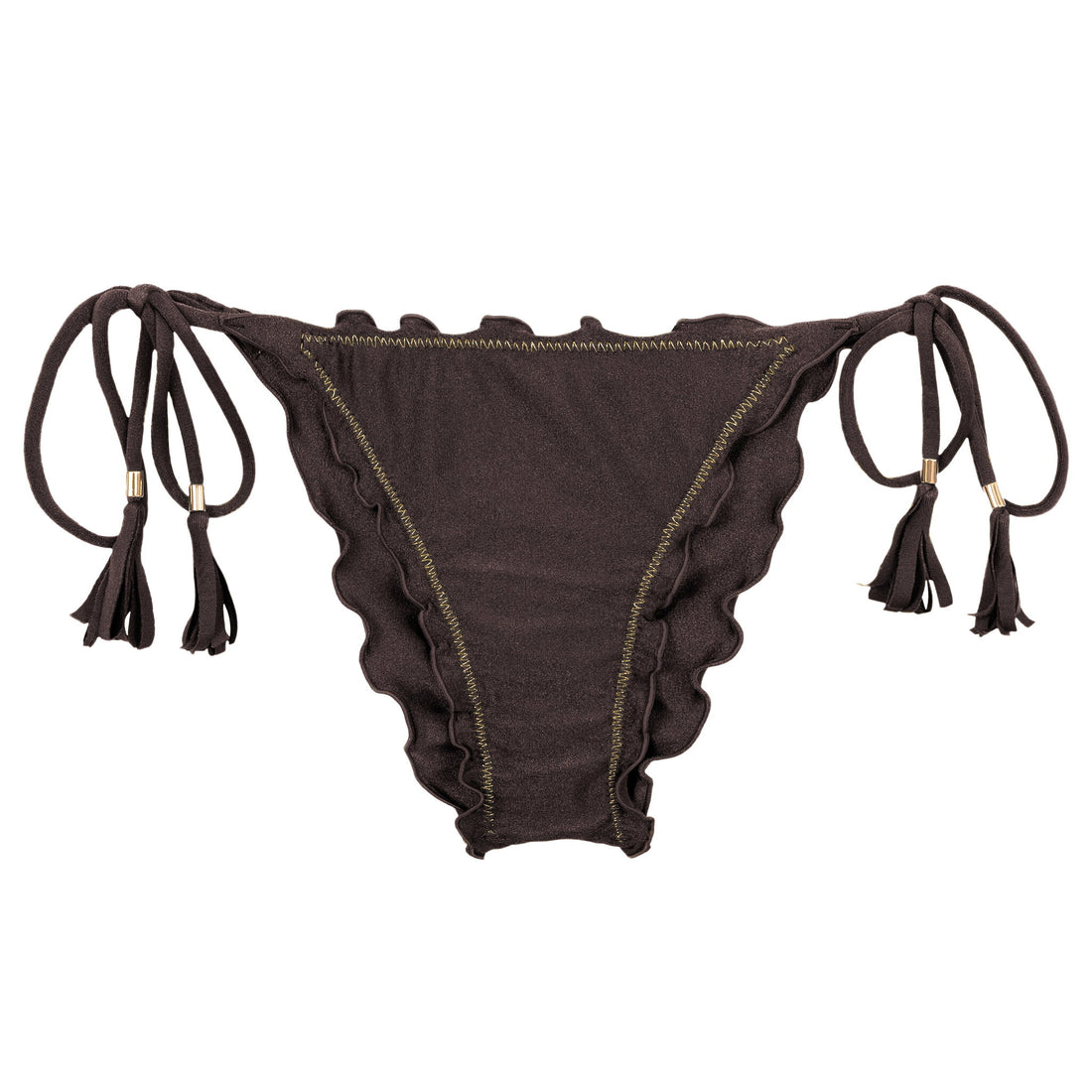 Product Front: Rio De Sol Bikini Bottoms Bottom Shimmer-Coffee Frufru
