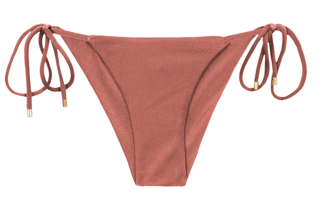 Product Front: Rio De Sol Bikini Bottoms Bottom Shimmer-Copper Cheeky-Tie
