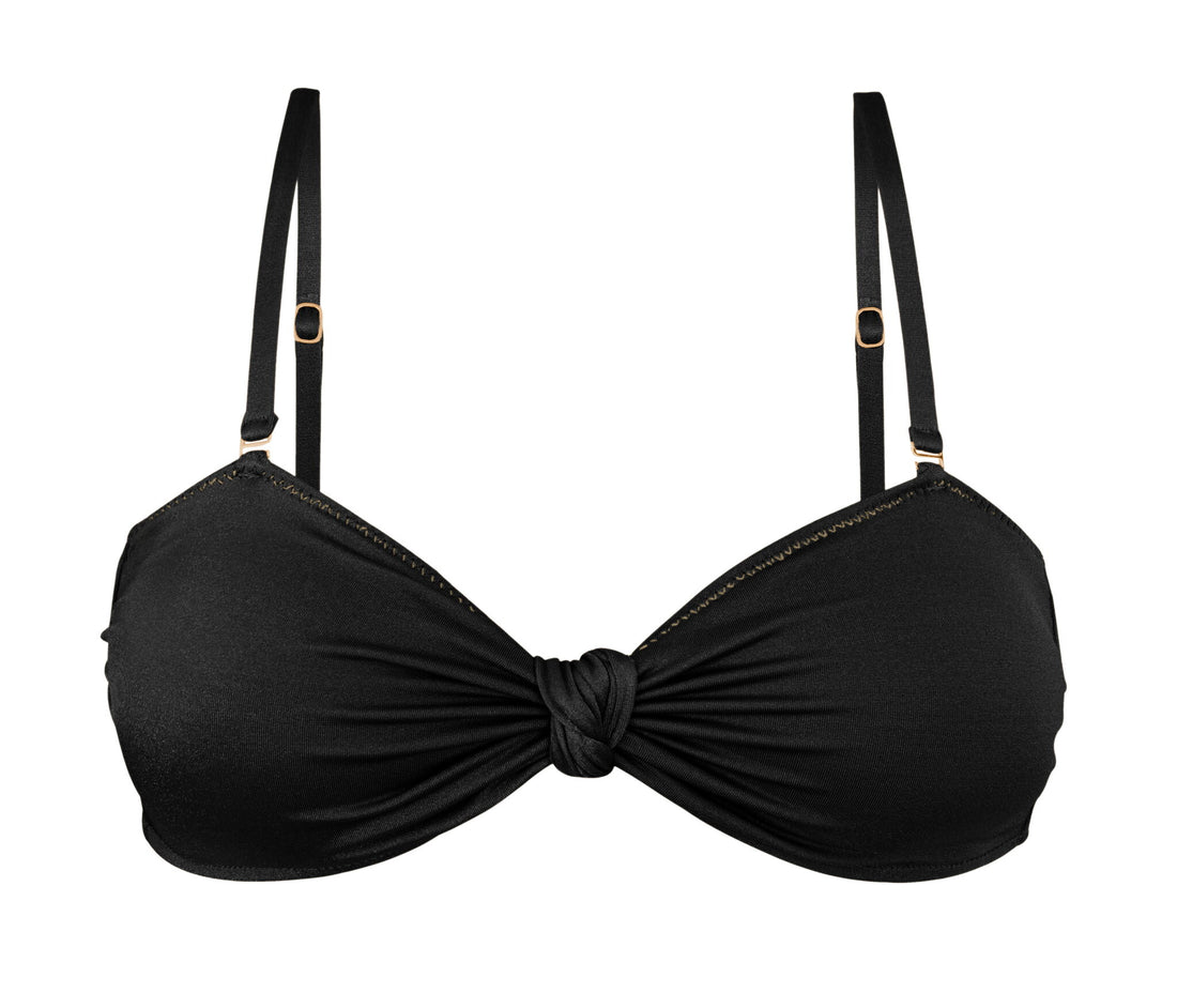 Product Front: Rio De Sol Bikini Tops Top Shimmer-Black Bandeau-Joy