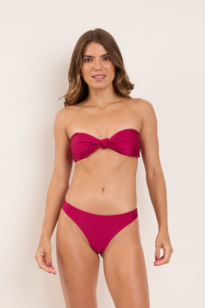 Model Front: Rio De Sol Two Piece Swimwear Set Shimmer-Desejo Bandeau-Joy Essential