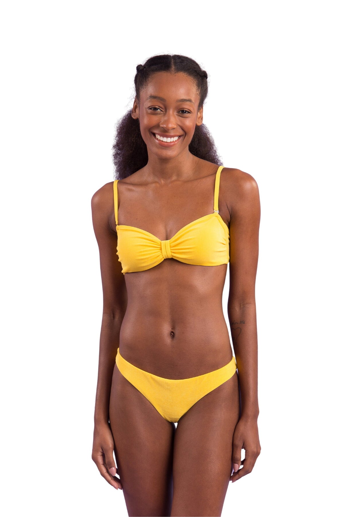 Model Front: Rio De Sol Bikini Bottoms Bottom Malibu-Yellow Essential