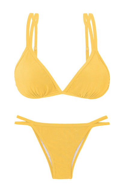 Product Front: Rio De Sol Two Piece Swimwear Set Malibu-Yellow Tri-Duo Rio-Duo