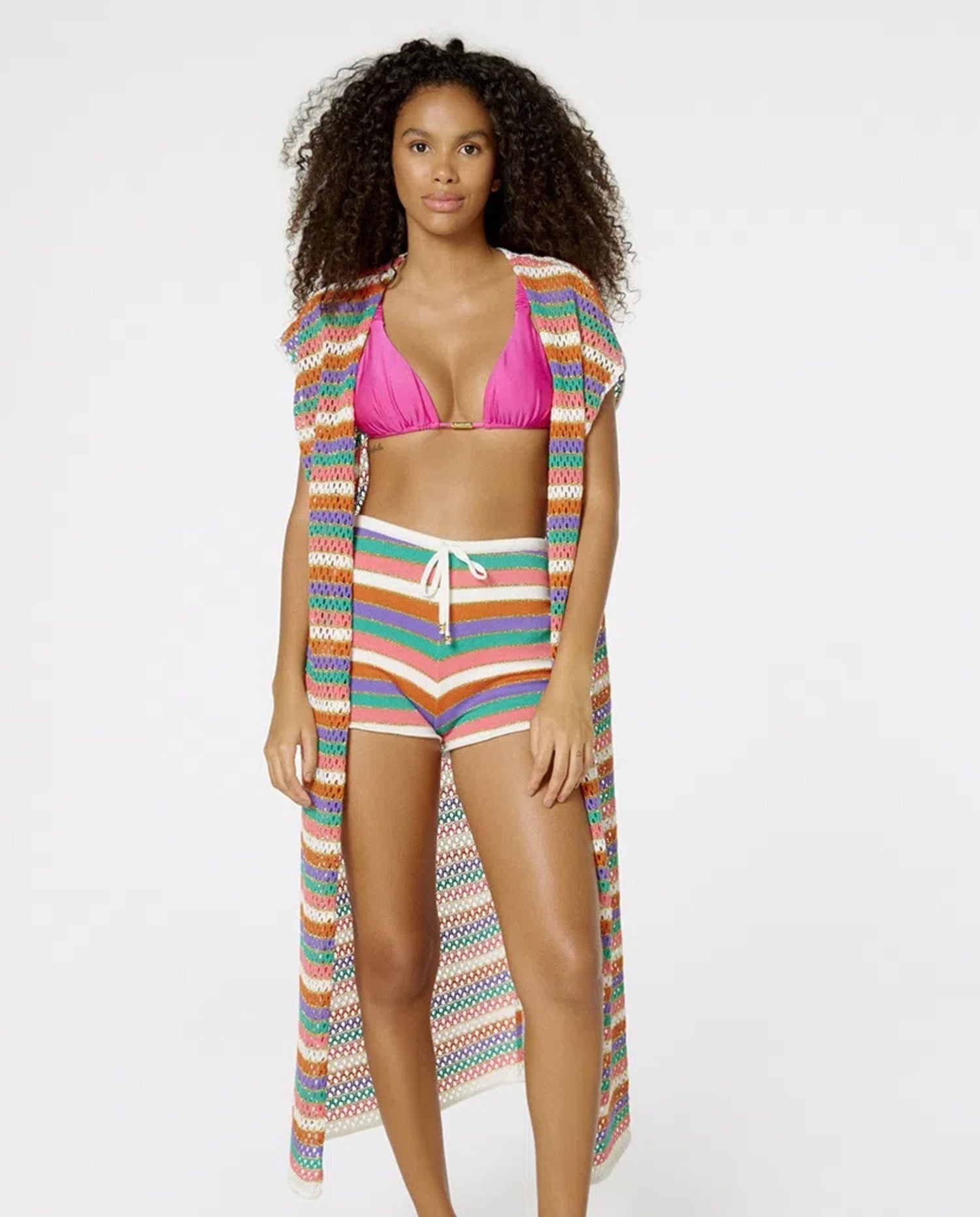 Gallery: Blueman Beach Dresses Blusa Kimono Listras