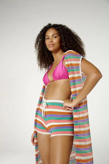 Image 03: Blueman Maxi Dresses Blusa Kimono Listras