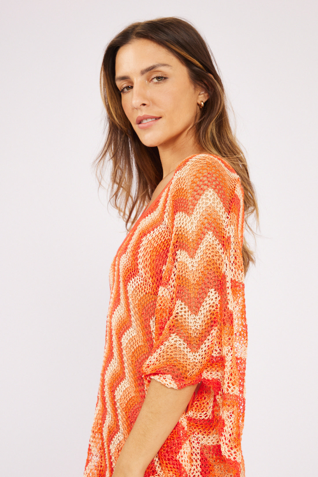 Image 02: Blueman Beach Dresses Laranja Midi Dress Tricot