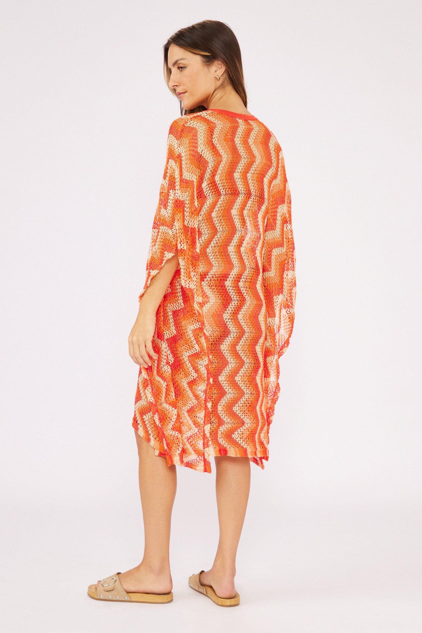 Model Back: Blueman Maxi Dresses Laranja Midi Dress Tricot