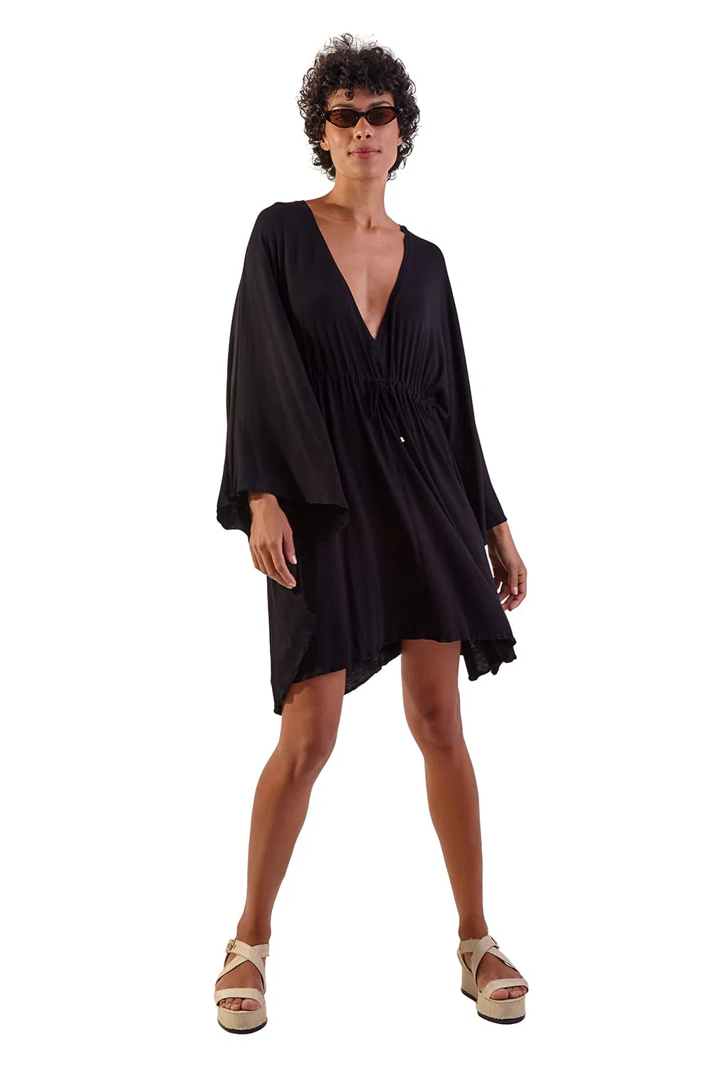 Model Front: Blueman Maxi Dresses New Equilibrio Liso Preto