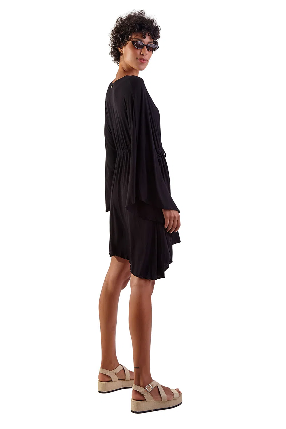 Model Back: Blueman Maxi Dresses New Equilibrio Liso Preto