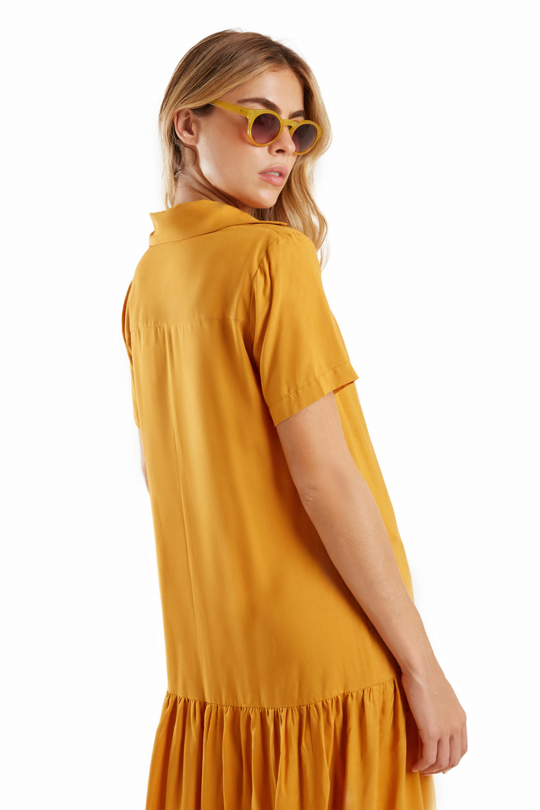 Image 02: Blueman Maxi Dresses Vestido Chemise Eva Liso Marrom