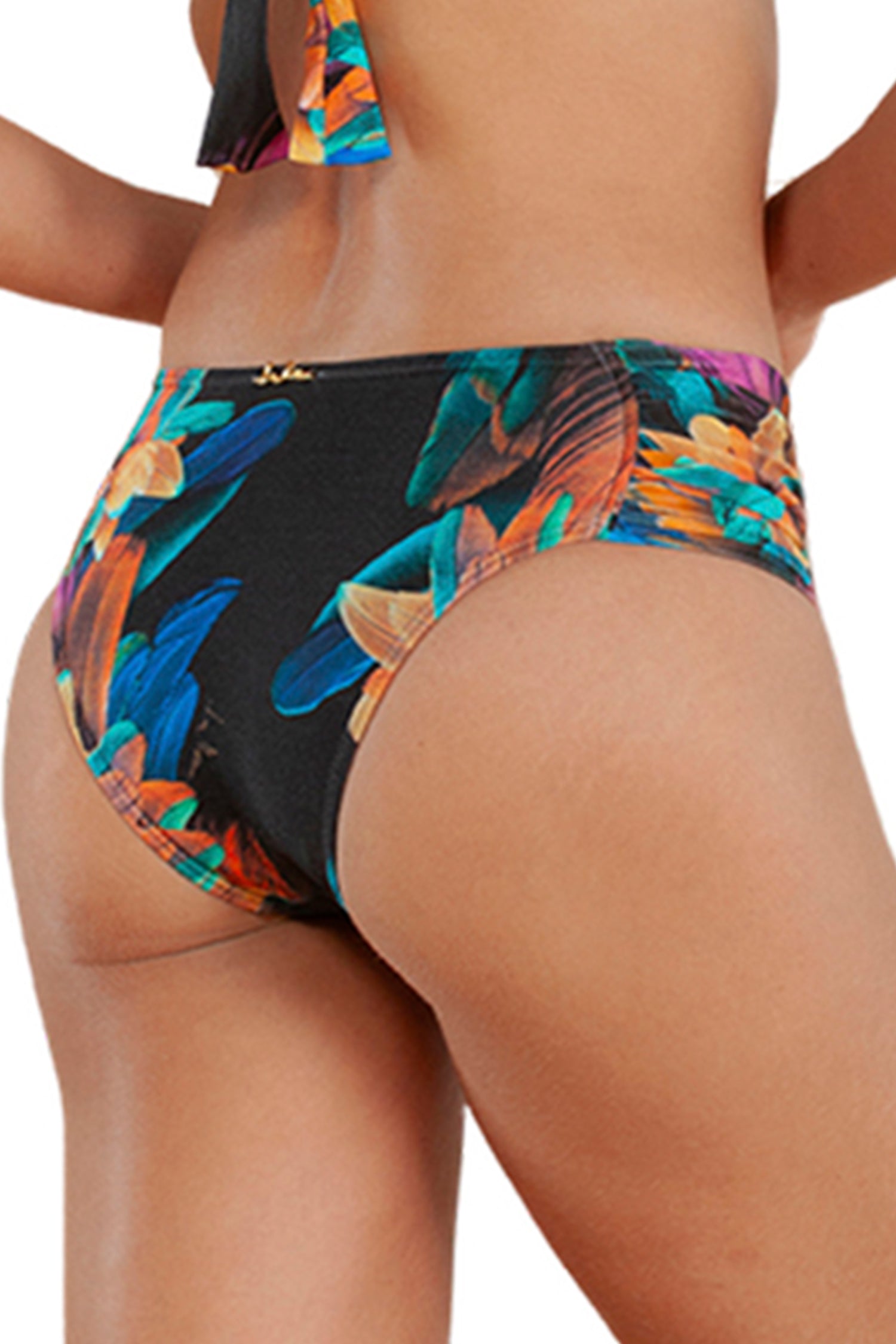 Bottom Drapeada Larga Brinco Preto
