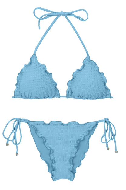 Product Front: Rio De Sol Two Piece Swimwear Set Dots-Sky Frufru