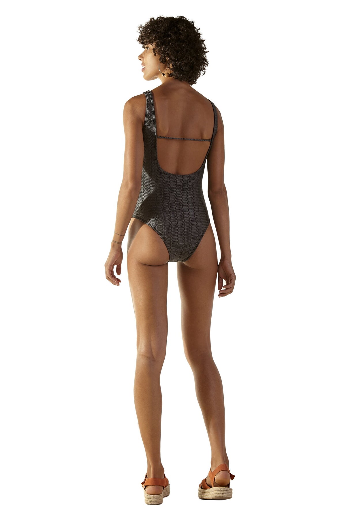 Image 02: Blueman One Piece Swimsuits Textura Zaz Cinza Preto