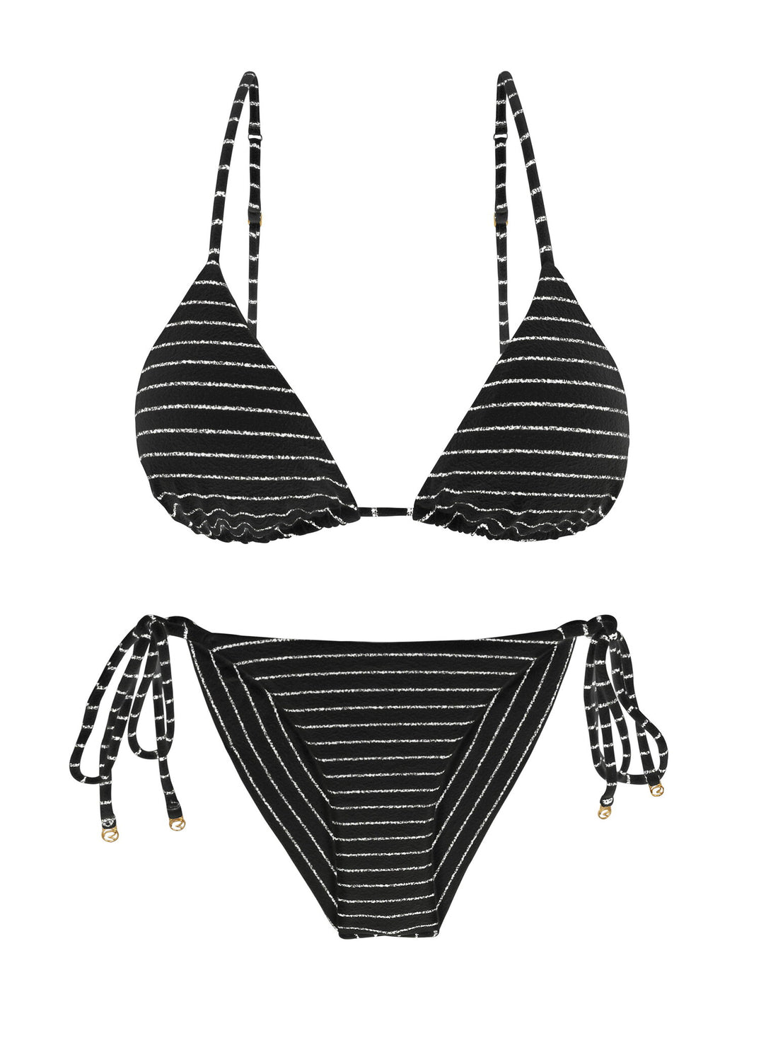 Product Front: Rio De Sol Two Piece Swimwear Set Linea-Black Lia Cheeky-Tie