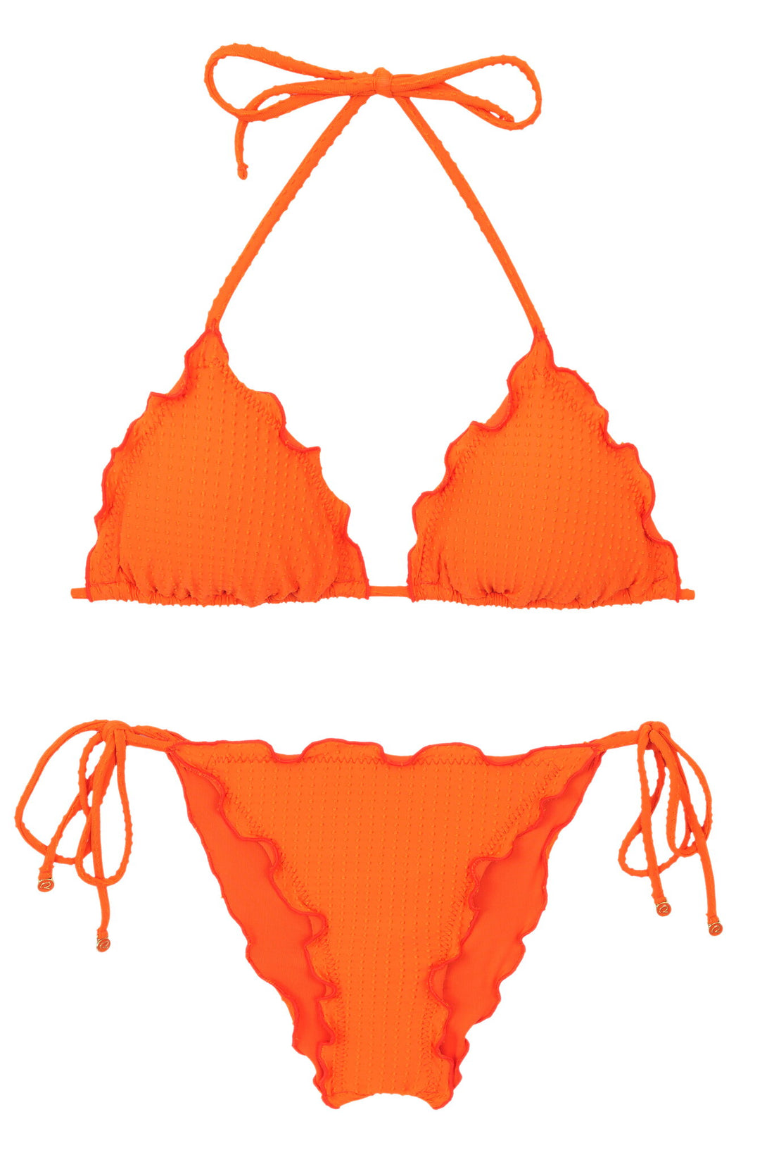 Product Front: Rio De Sol Two Piece Swimwear Set Dots-Orange Frufru