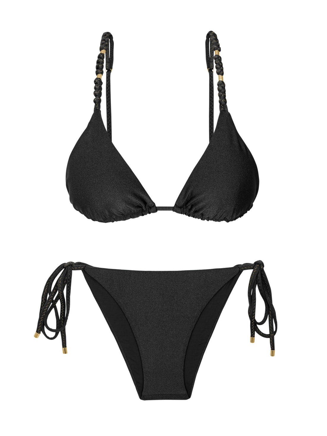 Product Front: Rio De Sol Two Piece Swimwear Set Shimmer-Black Lia-Noa Lacinho