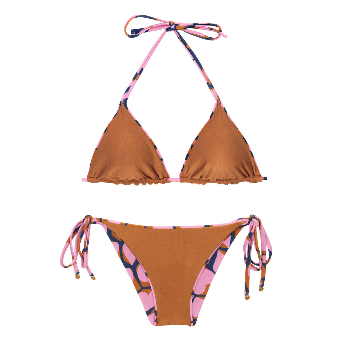 Product Back: Rio De Sol Two Piece Swimwear Set Amore-Pink Tri-Inv Lacinho