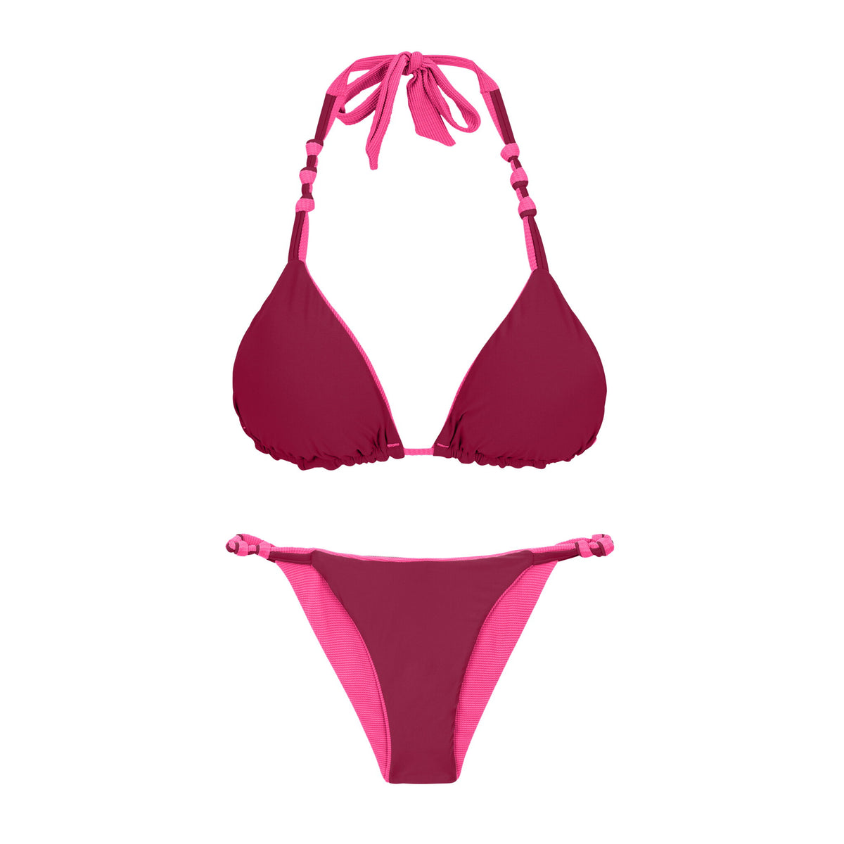 Product Back: Rio De Sol Two Piece Swimwear Set Mtx-Ultrapink Tri-Rev Essential-Rev