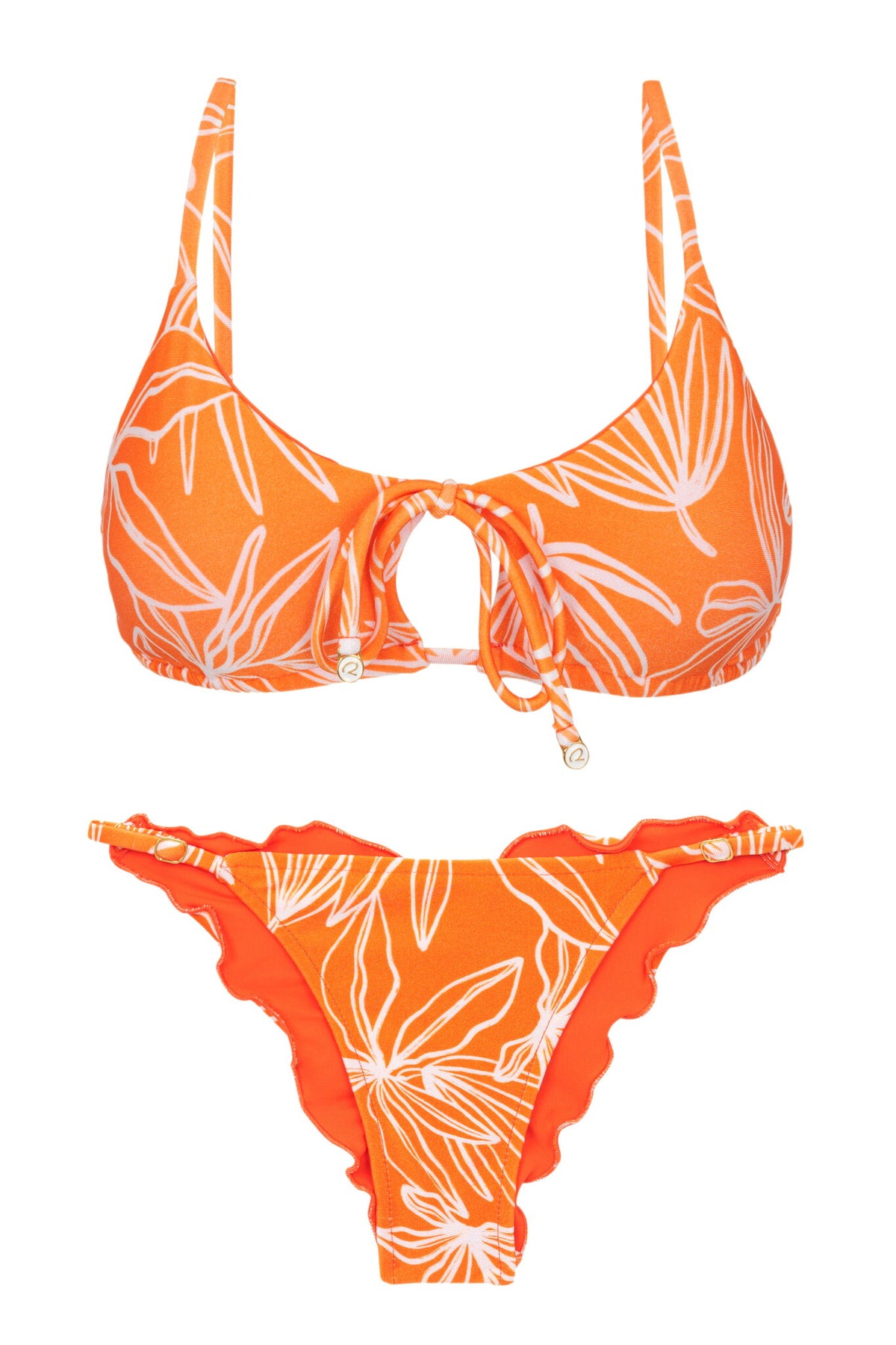 Product Front: Rio De Sol Two Piece Swimwear Set Trail-Orange Tank-Tie Ipanema