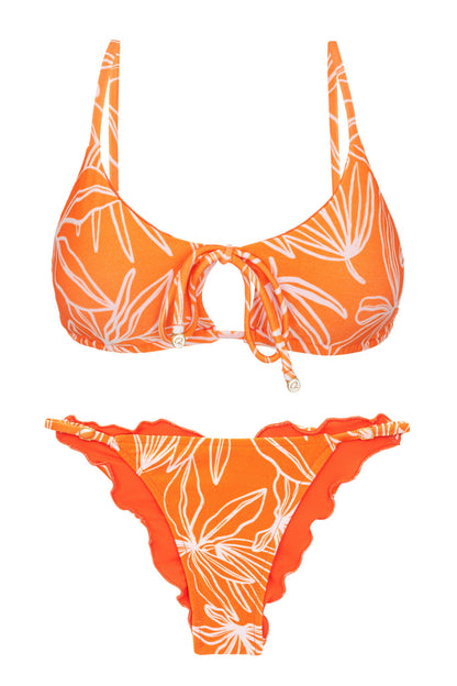 Product Front: Rio De Sol Two Piece Swimwear Set Trail-Orange Tank-Tie Ipanema