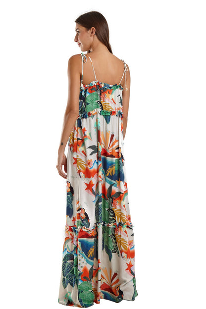 Model Back: Blueman Maxi Dresses Vestido Longo Olivia Tropical Mess