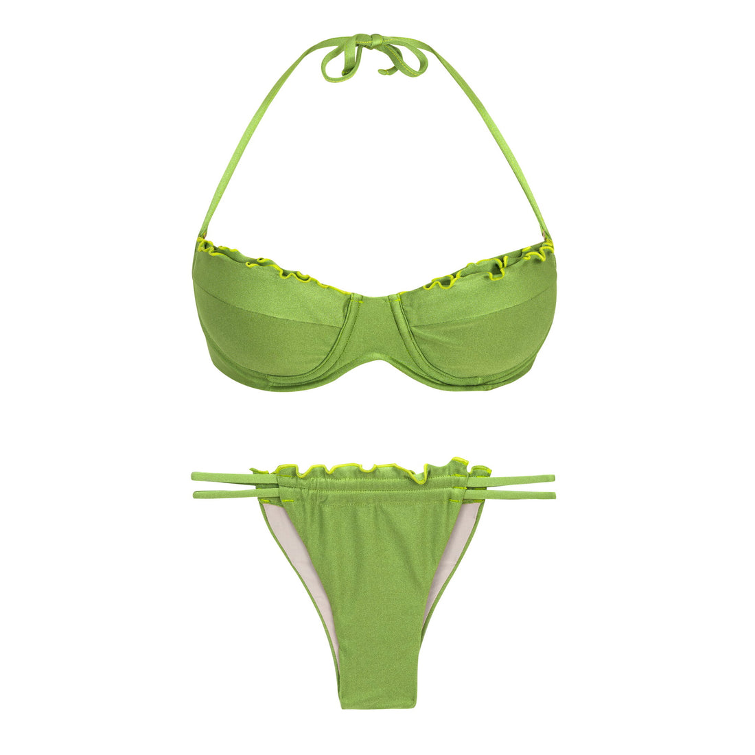 Product Front: Rio De Sol Two Piece Swimwear Set Shimmer-Botanica Balconet-Frufru Pipa-Frufru