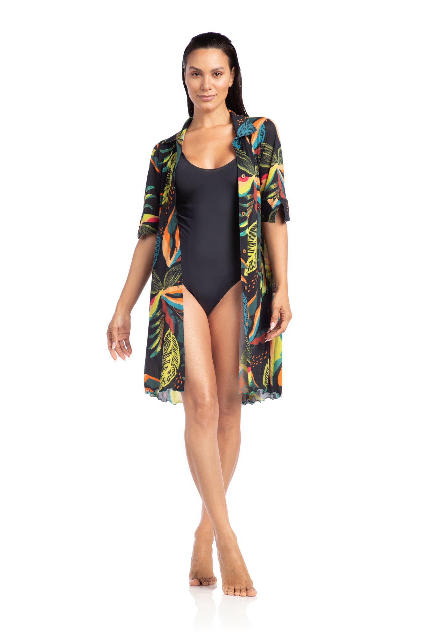 Model Front: La Playa Maxi Dresses Chemise Jardins