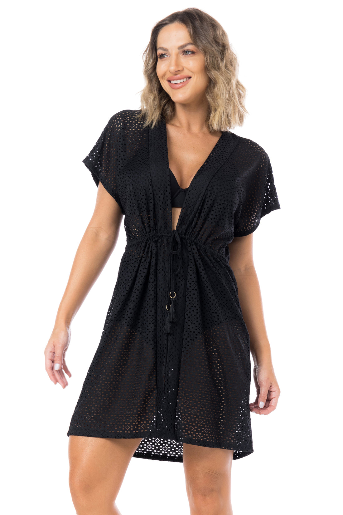 Gallery: La Playa Beach Dresses Kaftan Renda Preto