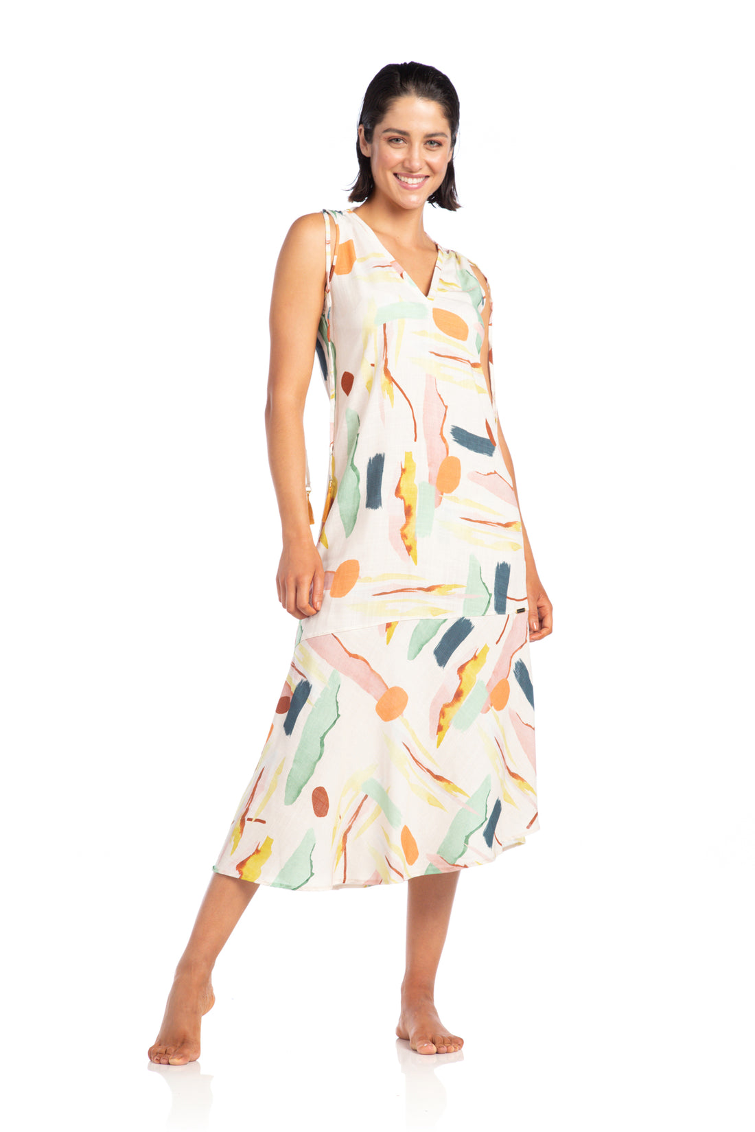 Model Front: La Playa Maxi Dresses Vestido Midi Paleta