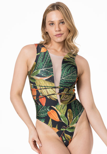 Gallery: Lua Morena One-Piece Maio Tule Strappy Caju