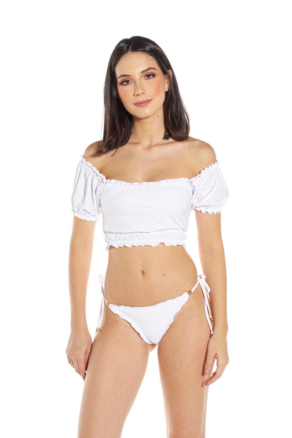 Model Front: Lua Morena Top Top Ciganinha Laise Branco