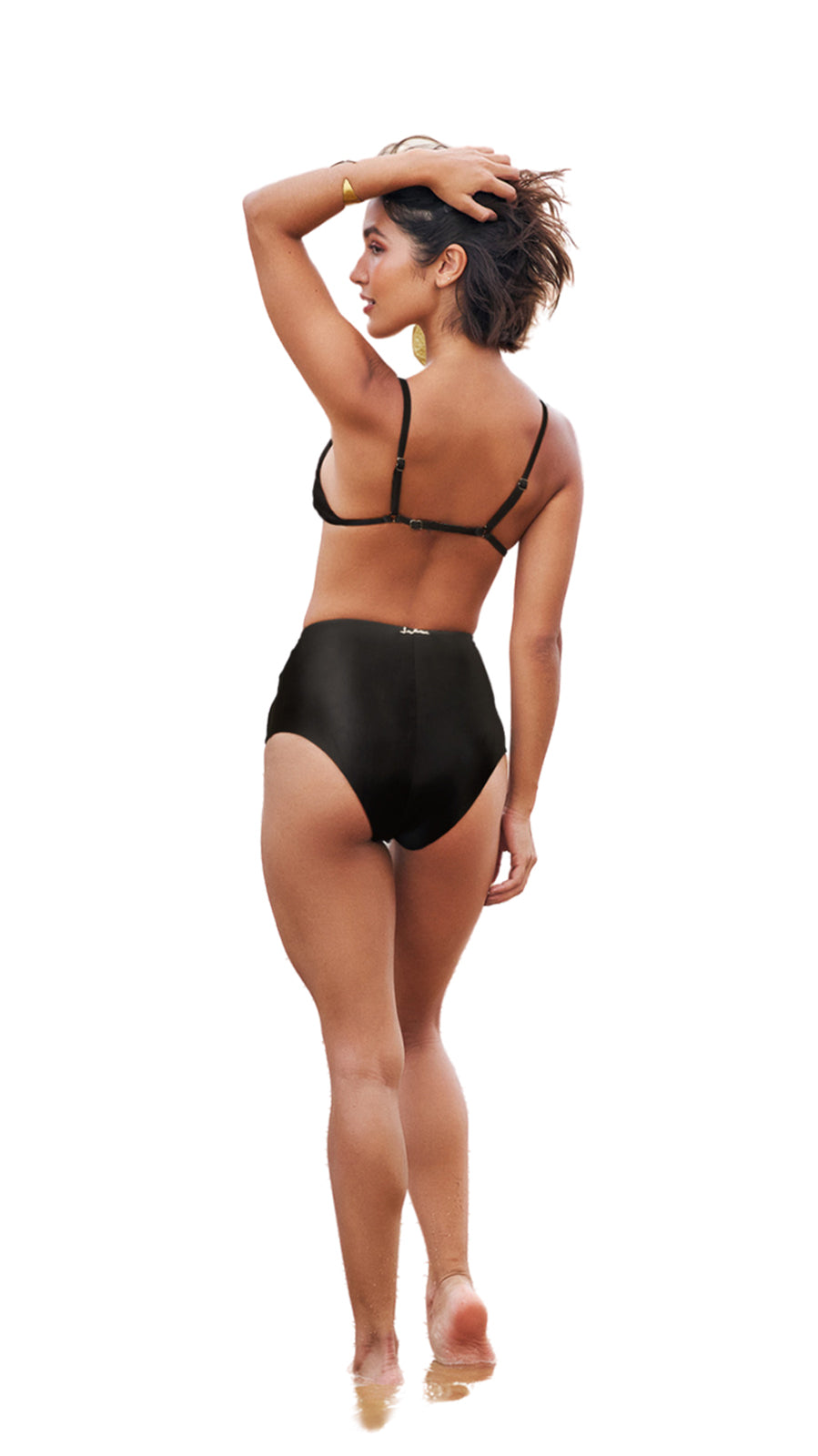 Model Back: Lua Morena Top Top Cinta Liso Preto
