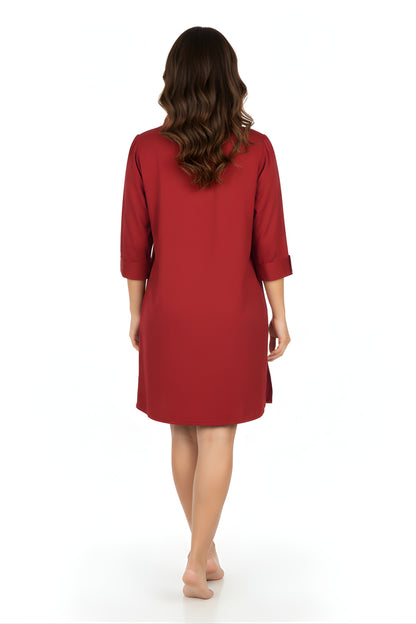 Model Back: Lua Morena Shirtdress Urucum Chemise Manga