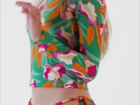 Top Green-Bloom Rash-Guard