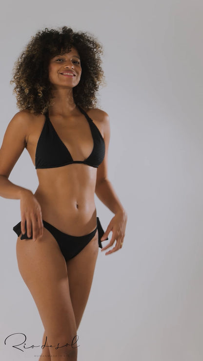 Video: Rio De Sol Two Piece Swimwear Set Dots-Black Mel Italy