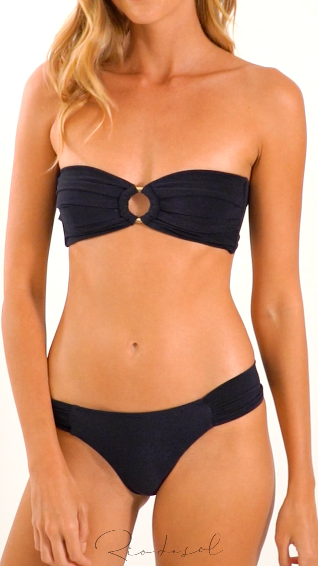 Video: Rio De Sol Two Piece Swimwear Set Malibu-Black Mavi Baobi