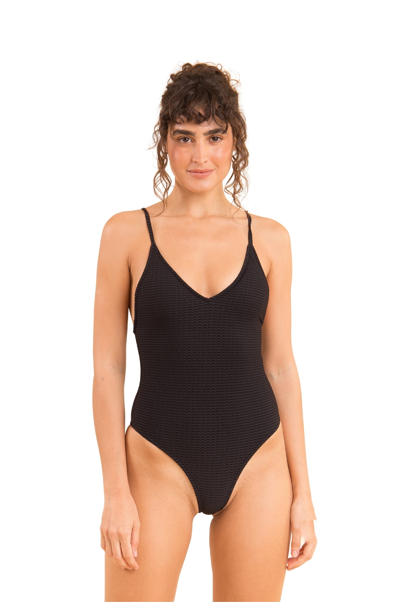 Model Front: Rio De Sol One-Piece Bora-Black Hype