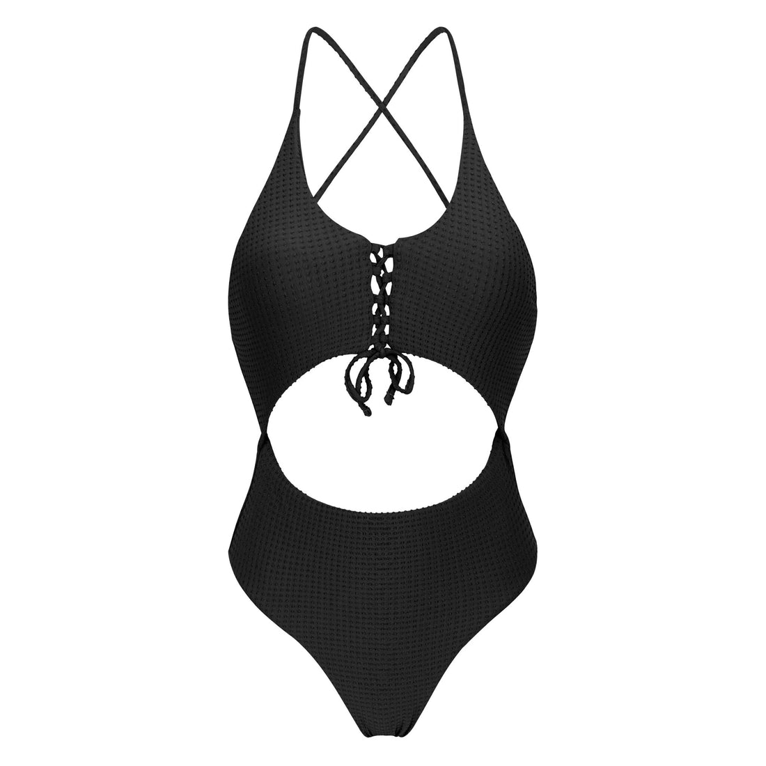 Product Front: Rio De Sol One-Piece Dots-Black Ivy Strap