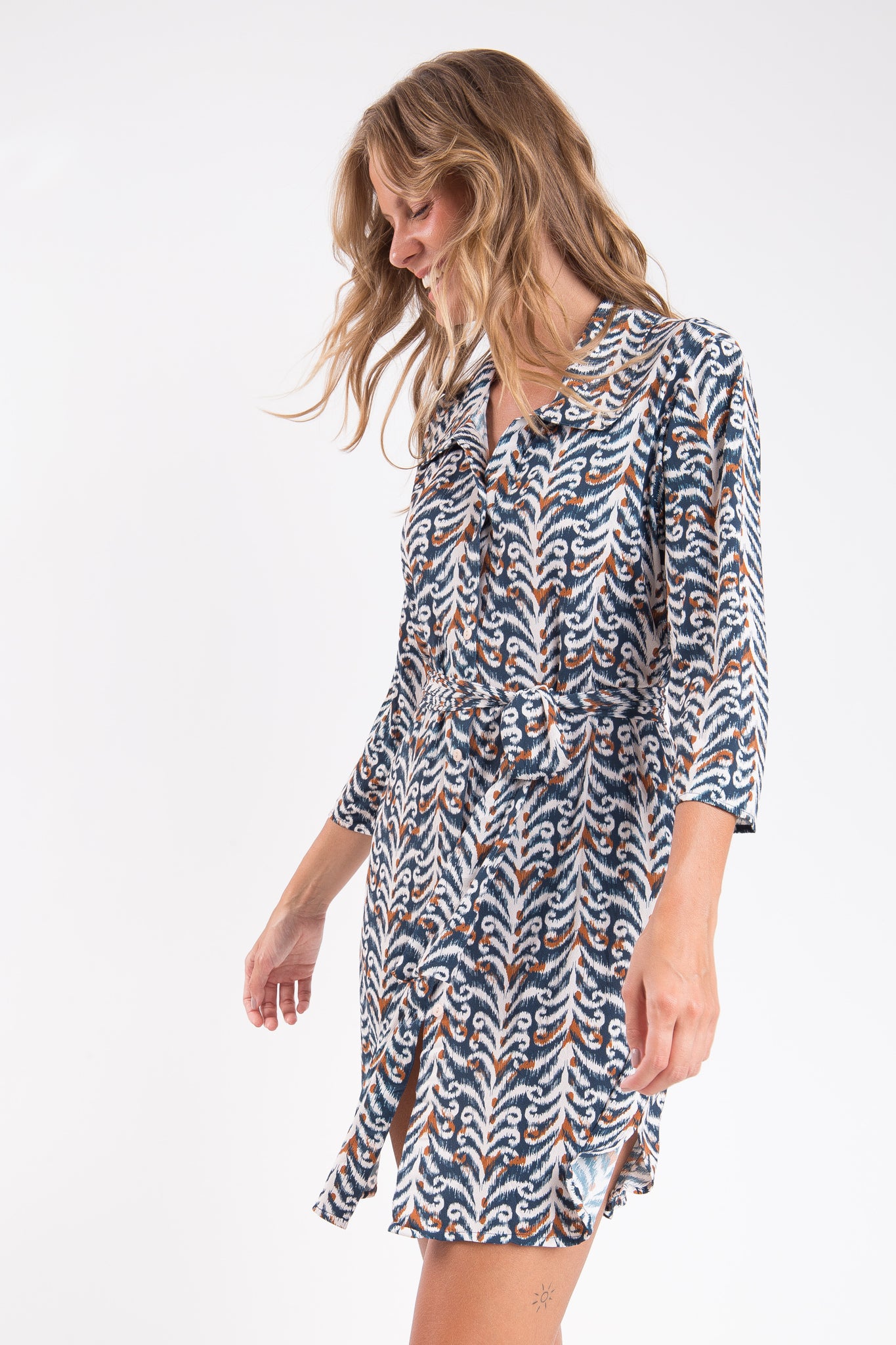 Image 11: Rio De Sol Shirtdress Ikat Chemise