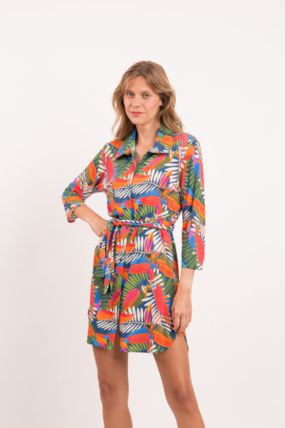 Image 09: Rio De Sol Shirtdress Jungle Chemise