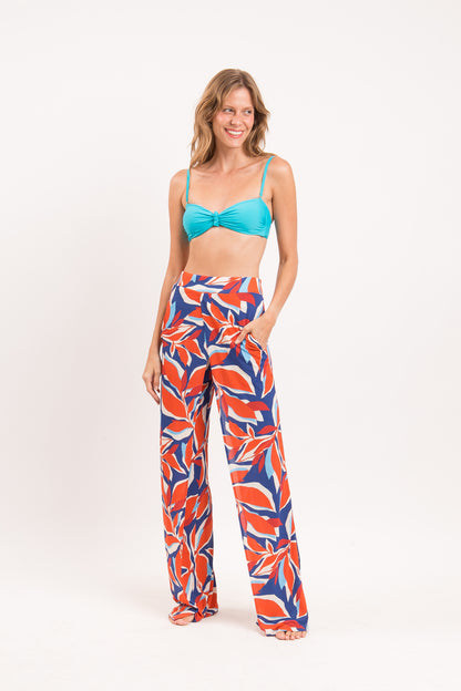 Image 10: Rio De Sol Beach Trousers Leaves Wide Pants
