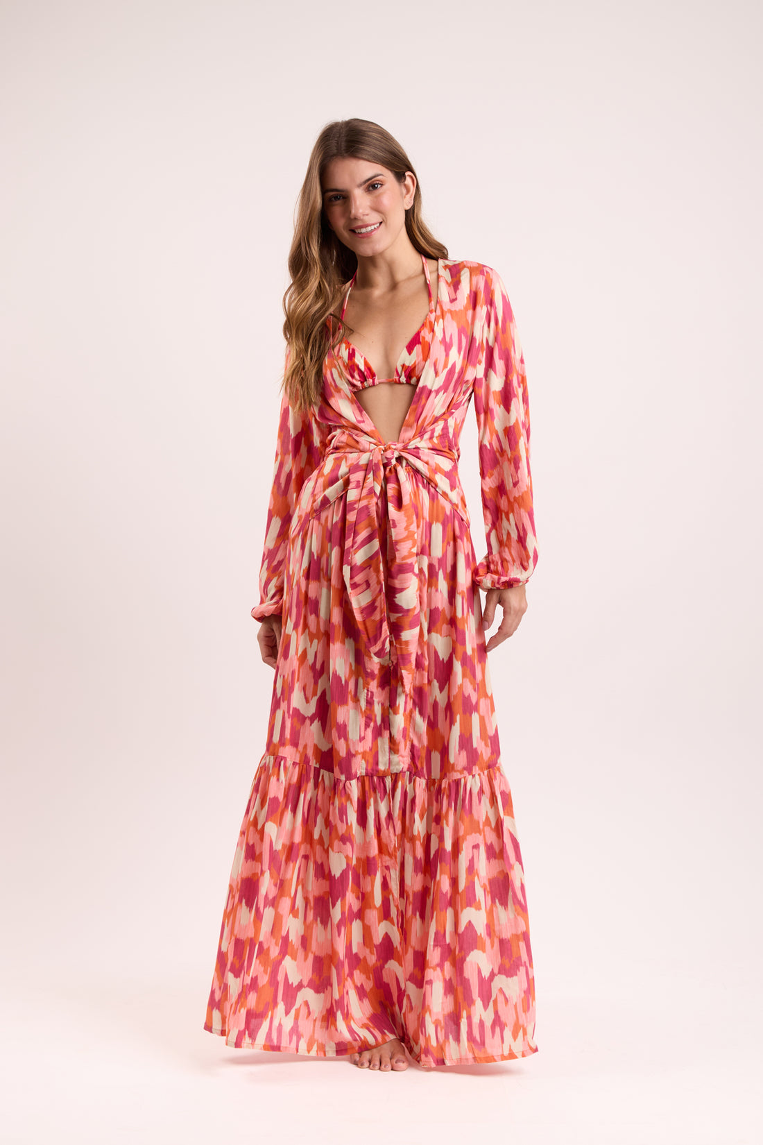 Model Front: Rio De Sol Beach Dresses Mirage Long Dress Verona